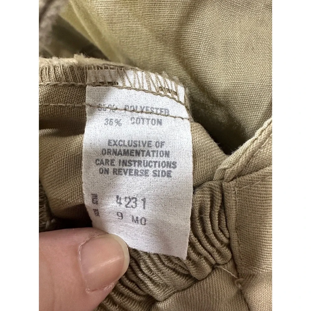 vtg brown bib‎ overalls with embroidered duck 9 mos
